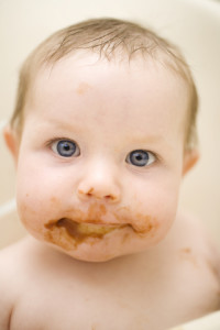 kid w chocolate face